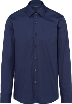 Prada long-sleeve cotton shirt - men - Cotton - 37 - Blue