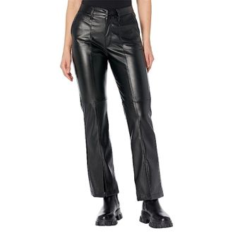 Kut from the Kloth KUT from the Kloth Ellery Pants Womens Black Faux Leather Slit Hem FROG239