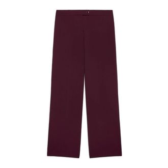 Fiorella Rubino Wijde Pijpen Broek - Dames - Straight fit broeken - Rood - L - Polyester - Broeken