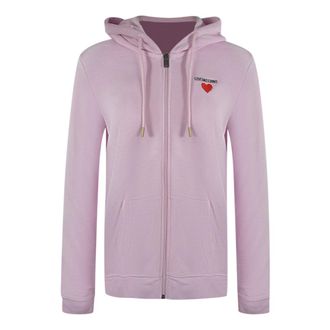 Moschino Love Moschino Small Heart Logo Zip Pink Hoodie