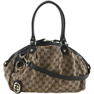 Gucci Pre-owned Handbags, female, Brown, Size: ONE SIZE Pre-owned Sukey GG Canvas Tote Bag