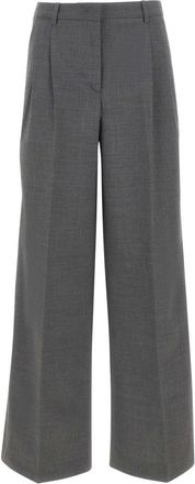 The Garment Grand Pants - Dames - Wijde Broeken - Grijs - 2XS - Wol - Broeken