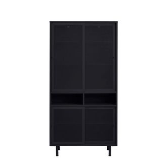 Meubles et Design Alacena de 4 puertas, 2 estantes de metal H180cm - Negro