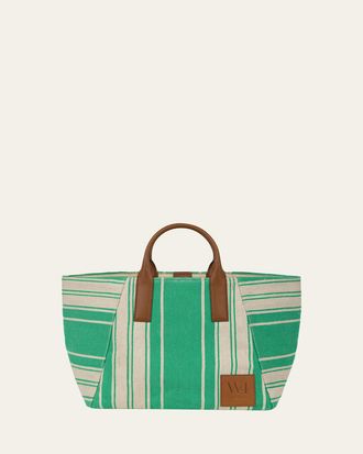 WE-AR4 The Riviera Striped Canvas Tote Bag