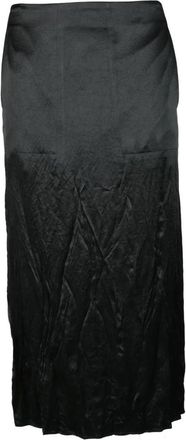 Sportmax Gonna Vallette - Dames - Midirokken - Zwart - 2XS - Leer - Rokken