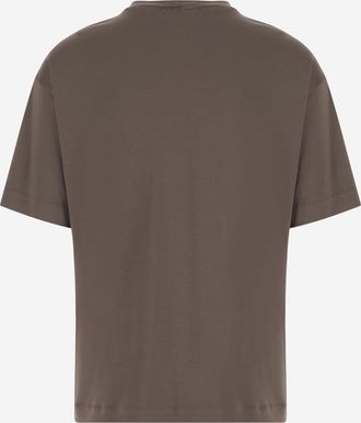 Giorgio Armani Mens T-Shirt Cotton-Blend Pinecone Modal T-Shirts And Polos
