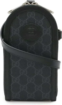 Gucci Black Gg Supreme Canvas Phone Holder Shoulder Bag (Authentic Pre-Loved)