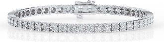 Grown Brilliance 2 Cttw Round Lab Grown Diamond Tennis Bracelet in Sterling Silver, G Color SI Clarity