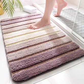OEM Juego De 2 Alfombrillas De Ba&ntilde;o Antideslizantes, 50 X 80 Cm, Extrasuaves, Lavables A M&aacute;quina, Absorbentes, Color Beige