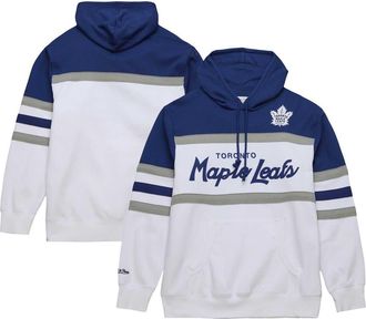 Mitchell & Ness Mens Mitchell & Ness White/Blue Toronto Maple Leafs Head Coach Pullover Hoodie at Nordstrom, Size X-Large