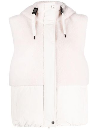 Brunello Cucinelli faux-fur hooded gilet - Neutrals