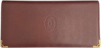 Cartier Must Bordeaux Leather Long Bill Wallet (Bi-Fold) (Pre-Owned)