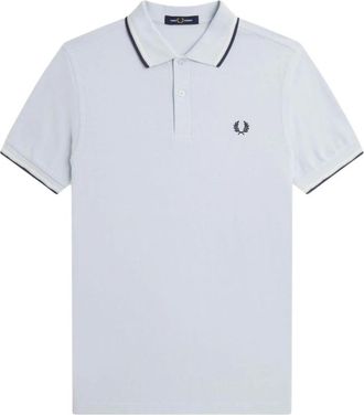 Fred Perry Gestreept Geribbeld Poloshirt - Heren - Polos - Blauw - S - Katoen - Tops