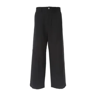 Andersson Bell Wide Trousers, male, Black, Size: XL Camtton Twill Wool Trousers