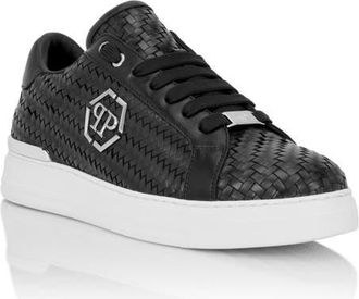 Philipp Plein Weaved Leather Sneakers Hexagon Men in Black at Nordstrom, Size 43
