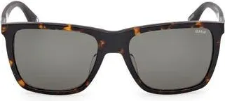 BMW 56mm Sunglasses in Dark Havana /Green at Nordstrom Rack