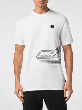 Plein Sport T-shirt in jersey di cotone con logo a contrasto