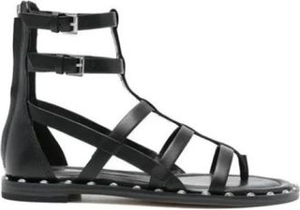 Michael Kors Platte sandalen - Dames - Sandalen - Zwart - 36 EU - Schoenen