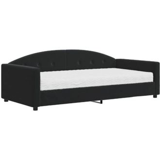 vidaXL Sof&aacute; Cama Con Colch&oacute;n Terciopelo Negro 100x200 Cm Vidaxl