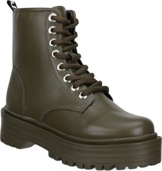 Offline Shoes Womens Biker Boots In Khaki