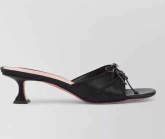 Amina Muaddi eleonora bow detail satin open mules