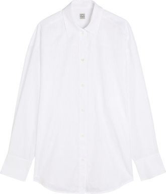 Toteme Pinstriped Cotton Shirt - White - 32 (UK4 / Xxs)