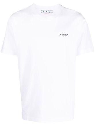 Off-white T-shirt Wave Outline Diag - WHITE BLACK