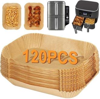OEM Carta Da Forno Per Friggitrice Ad Aria Calda Ninja Double Stack Xl Sl400eu 9,5l, 120 Pezzi, Accessorio Per Friggitrici Ad Aria Calda Ninja, Carta Da F