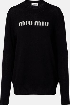 Miu Miu Pullover in lana e cashmere con logo
