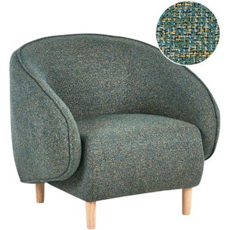 Beliani Beliani - Sillón moderno decorativo retro con respaldo bajo doble tapizado sala de estar verde Umea