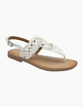 Ravel Womens Roxby Womens Toe Post Sandals - White - Size: 7