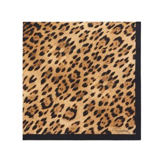Roberto Cavalli Silky Scarves, female, Beige, Size: ONE SIZE Silk Scarf with Jaguar Print
