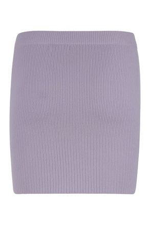 Sablyn Ribbed Cashmere Mini Skirt - Purple