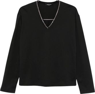 Fabiana Filippi Jersey Top - Dames - Longsleeves - Zwart - S - Katoen - Tops