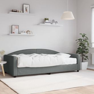 vidaXL Sof&aacute; Cama Con Colch&oacute;n Tela Gris Oscuro 100x200 Cm Vidaxl