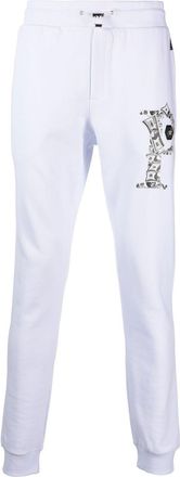 Philipp Plein logo-plaque track pants - men - Cotton - XXXL - White
