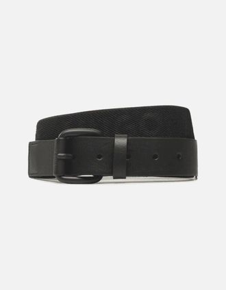 HUGO BOSS Mens Logo Print Woven Black Belt - Size: 90