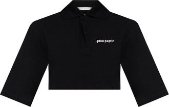 Palm Angels cropped polo shirt - women - Cotton/Polyester - M - Black