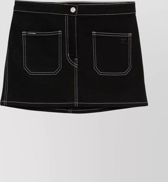 Courr&egrave;ges denim mini skirt
