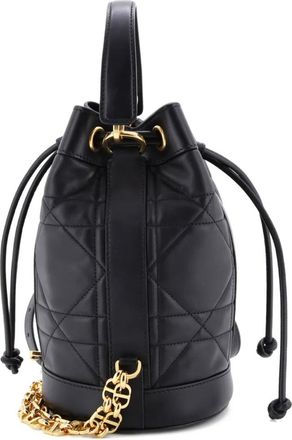 Dior Drawstring Macrocannage Quilt Calfskin Small backpack - Zwart