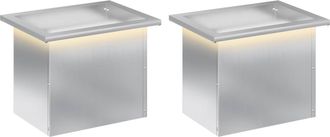 vidaXL Jardinera Para Jard&iacute;n Con Luces Led 2 Uds. Plateado Vidaxl