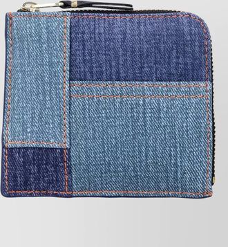 Comme Des Gar&ccedil;ons zip wallet denim look patchwork stitching