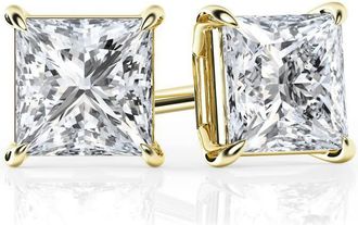 Grown Brilliance 1 Carat Princess Cut Lab Grown Diamond Stud Earrings