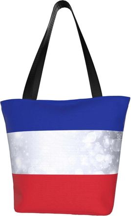 AOOEDM Tote Bag French Flag Shopping Bags Small Reusable Market Bag Beach Tote Bags Travel Totes