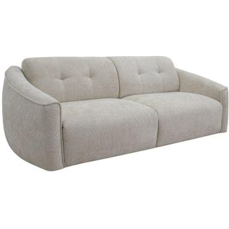 Vente-Unique Divano letto 3 posti express in tessuto testurizzato beige Letto 140 cm Materasso 13 cm memory foam - ASUFA
