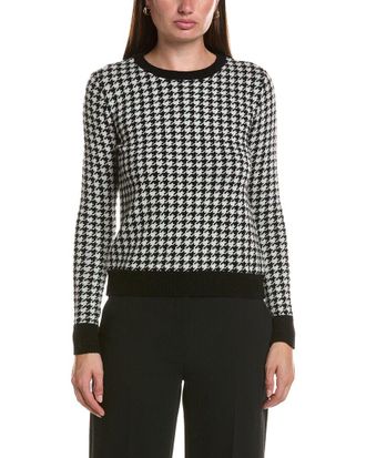 Bruno Magli Houndstooth Crewneck Wool & Cashmere-Blend Sweater