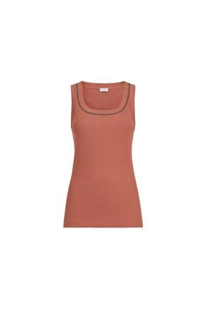 Brunello Cucinelli Ribbed jersey top in Orange at Nordstrom, Size 3X-Large Eu