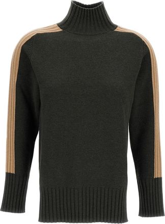 Lorena Antoniazzi Ribbed Turtleneck Sweater With Contrasting Stripes