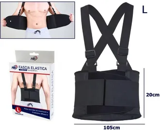 Trade Shop Trade Shop - Banda Postural Atr&aacute;s Soporte Ajustable Para Desgarrar Negro Lumbar Tang Tg. La