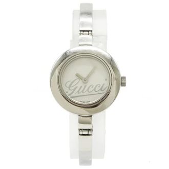 Gucci Pre-owned Vintage roestvrijstalen horloge - Dames - Vintage Horloges - Wit - ONE Size - Vintage